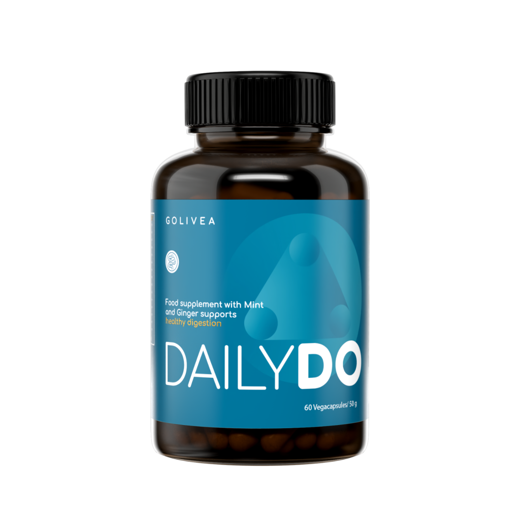 GOLIVEA DailyDo supplement bottle supporting daily digestive health and gut balance.