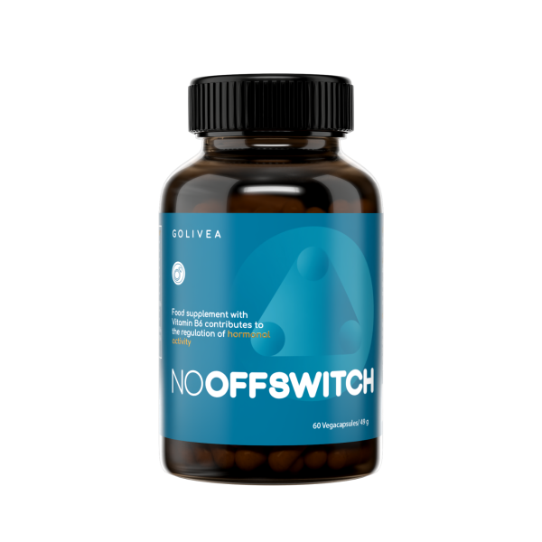GOLIVEA NOOff Switch supplement bottle supporting male performance, stamina, and vitality.